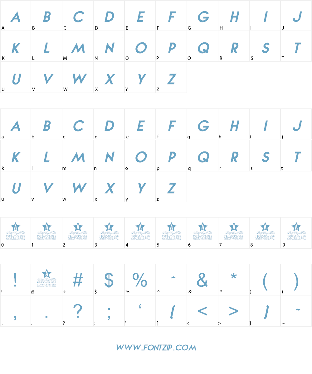 NOVA ITALIC Personal Use Font Character